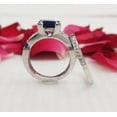 thumbnail image 4 of Diastar Jewels Princess Cut Blue Cubic Zirconia 14K White Gold Finish Wedding Bridal Ring Set, 4 of 7