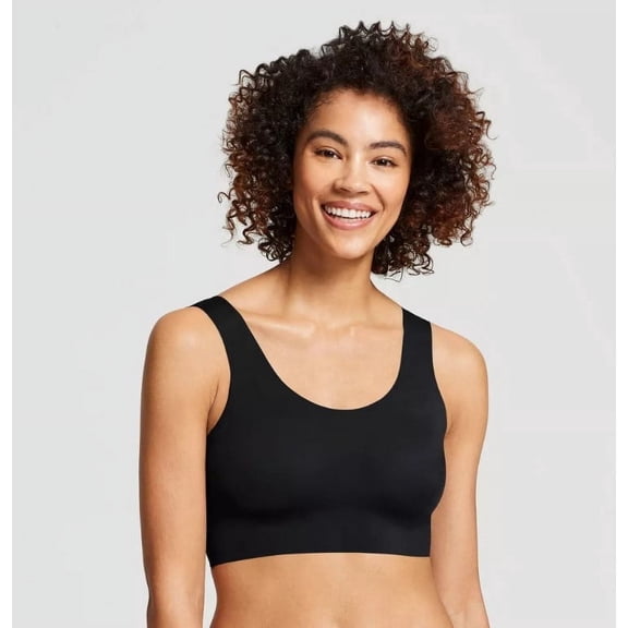 True & Co Women's Wide Strap Ballet Bra, Black