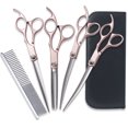 thumbnail image 1 of Color paint split cut pet beauty dog scissors set straight cut teeth scissors bend up and down, 1 of 5