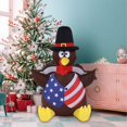 thumbnail image 4 of LED Light Up Inflatable Turkey Decoration with Top Hat for Outdoor Indoor Thanksgiving Fall Holiday Family Party Yard Display, 4 of 6