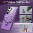 thumbnail image 2 of Allytechgroup Samsung Galaxy S25+ Plus Case Magnetic, Compatible for Magsafe & Car Mount Adjustable Stand Ring Holder Heavy Duty Shockproof Matte Phone Case for Samsung Galaxy S25+, Purple, 2 of 7