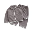 thumbnail image 3 of Asxite Toddler Fall Outfits Solid Fleece Lapel Top Straight Leg Pants Casual Loose Breathable 2 Piece Set 10T, 3 of 7