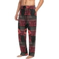 thumbnail image 4 of Men's Pajama Pants with Pockets Sleepwear Lounge Pants Stretch Casual Vintage Red Lips, 4 of 6