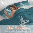 thumbnail image 4 of 3 Piece Nautical Anchor Teal Green Duvet Cover Set Full Size,Microfiber Comforter/Quilt Cover with Corner Ties and 2 Pillowcases,Coastal Ocean Ombre Striped All Season Bedding with Zipper Closure, 4 of 8