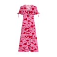 thumbnail image 3 of DEELLEEO Femmes Été Boho Robe Florale Étagé Fête Plage Maxi Robes, 3 of 6
