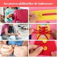 thumbnail image 3 of Juguete sensorial interactivo, tablero textil Busy Board, Montessori, libro tipo bolsa, para viajar, rosa, 3 of 6