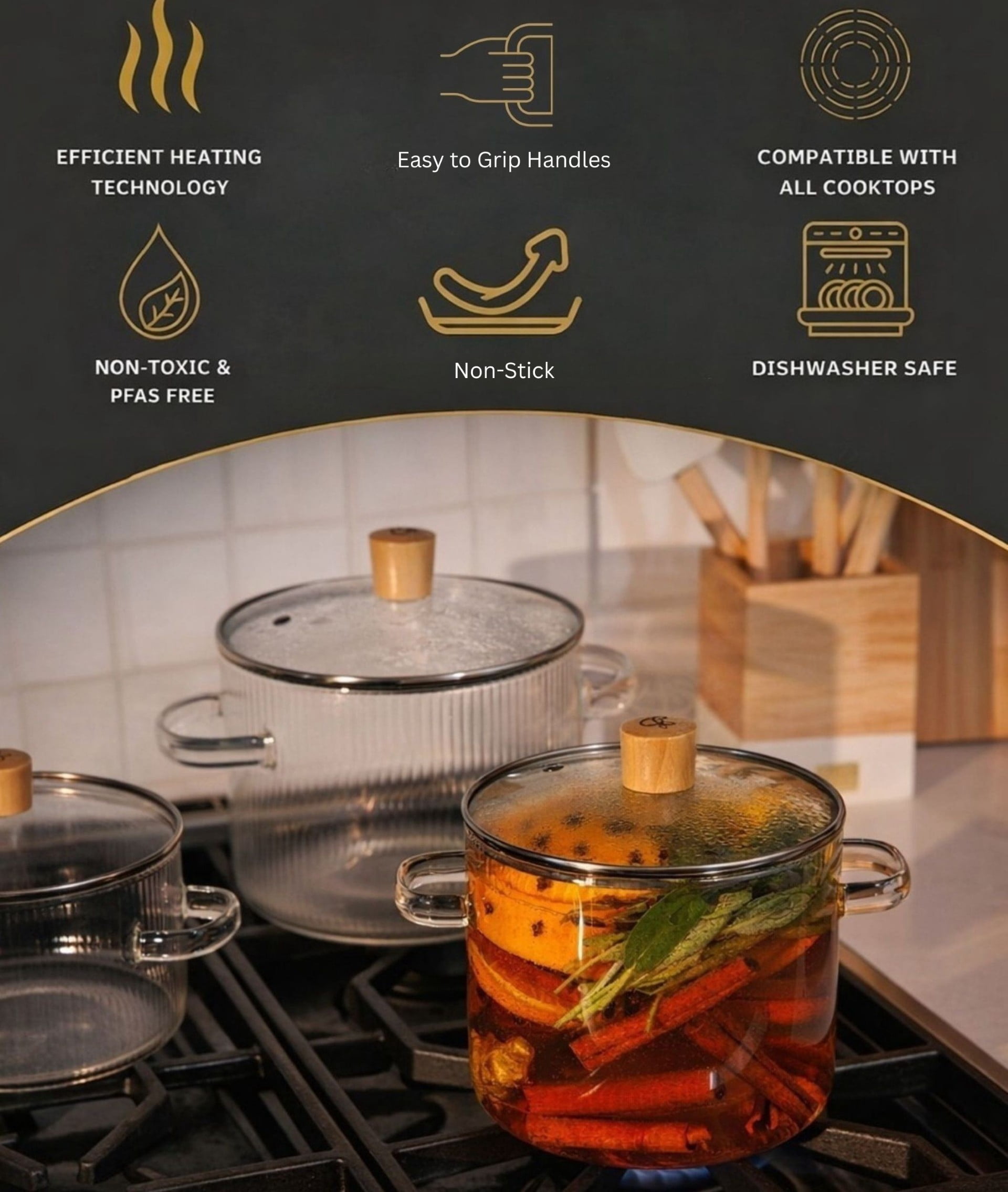 Thyme & Table 1.59QT Borosilicate Glass Pot