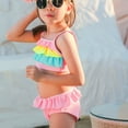 thumbnail image 2 of Toddler Baby Girls Summer Swimsuit Sleeveless Striped Swimwear Two-Piece Suit Beach Bikini Kids Bathing Suits Shorts, 2 of 6