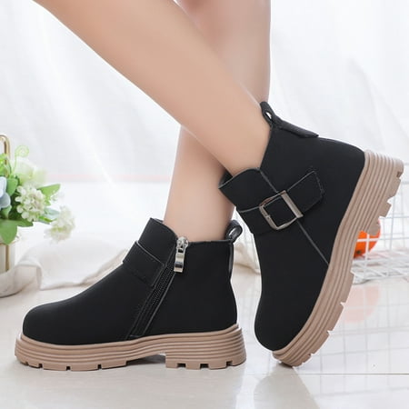 

Hunpta Boots For Toddler Girls Scrub Boots Shoes Waterproof Leather Short Boots Non Slip Breathable Nude Boots