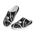 thumbnail image 2 of KLL Vintage Black white Plant skull Pattern Adult Unisex Cozy Slippers,Fuzzy Slip-on Slippers TPR Sole Slippers Comfort Plush Home Footwear for Indoor & Outdoor-37/38, 2 of 7
