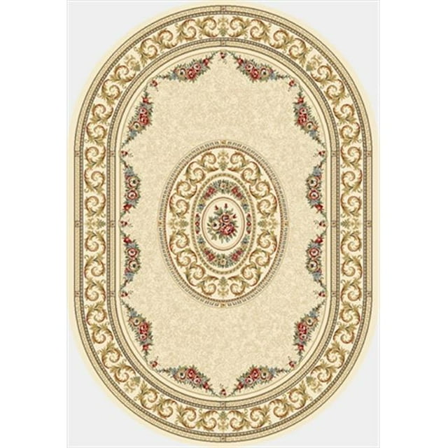 Dynamic Rugs ANOV71057226646 Tapis Ovale 6 Pi. 7 Po. x 9 Pi. 6 Po. - Ivoire
