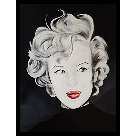 FRAMED Kissy Face Marilyn Monroe by Ed Capeau 18x12 Art Print Poster Wall Decor Classic Pop Art Style Hollywood Icon Red Lips Sexy Kiss