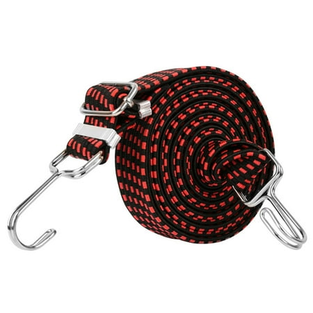 

UDIYO Adjustable Flat Cords Double Hooks Anti-Rust Metal Buckle Luggage Elastic Rope