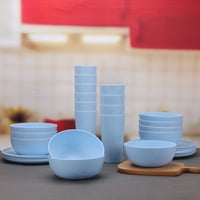 30-Piece MainstaysPlastic Etched Daisy Pattern Dinnerware Bundle Set (2 Colors)
