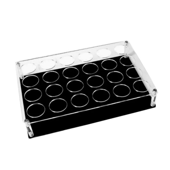 Soporte acrílico para copas de vino, estante para vasos, bandeja de degustación y servicio para eventos y el hogar. 24 hoyos