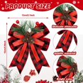 thumbnail image 2 of Dalrosia 6PCS Christmas Bows with Pine Cones Pine Needles Xmas Buffalo Plaid Bows Black White Plaid Ribbon Christmas Tree Wreath Decoration for Xmas Parties Indoor Outdoor Crafts DIY Decor, 2 of 5
