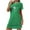 Green, variant on Wancir Women's Soft Dragonfly Print Lounge Dress, Plus Size Short Round Neck Nightdress