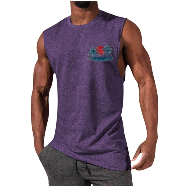 Pullover de Moda Casual para Hombres Cuello Redondo sin Mangas Suelto Primavera Y Verano