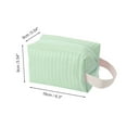 thumbnail image 2 of Unique Bargains 1 Pc Simple Wrist Makeup Bag Light Green PU Leather, 2 of 6