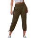 thumbnail image 1 of Pantalones cortos holgados de yoga con bolsillos para mujer - Cómodos pantalones capri para correr, 1 of 6