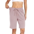 thumbnail image 2 of Cadmus Women's Casual Comfy 9" Bermuda Shorts Yoga Walking Running Drawstring Shorts with Pockets, 2 of 9