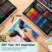 Xueyu Arts and Paints Supplies, 180 Piece Deluxe Drawing Painting Set with Wooden Case, Professional Kit, Drawing Painting Kit for Adults and Art Beginners