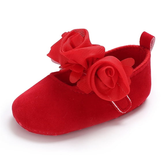 WAYUTE Toddler Girl Shoes Baby Girls First Walking Shoes Soft Sole Floral Ballet Sneakers for Casual Daily Wear