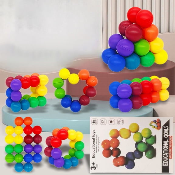 syligr Stress Relief Sensory Balls for Kids & Adults Ages 3 Fidget Toys 20 Pcs Plastic Multicolor 1 Inch 3D Puzzle Bendable Travel Toy for Anxiety Focus Christmas Stocking Stuffers