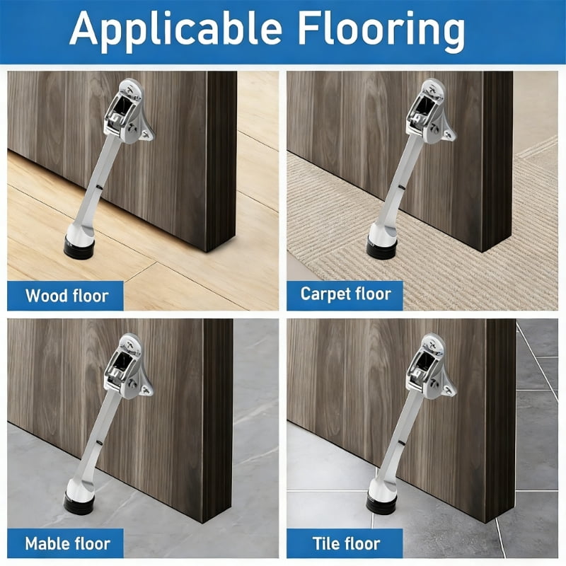 Durability Metal Door Stop Commercial Grade Foot Operated Door Stoppers for Noises Reduction and Wall Protecting