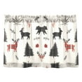 thumbnail image 7 of Yayeee Kitchen Curtains Tier Pair Light Filtering 27"x24" Rod Pocket Short Cafe Window Panel, Christmas Plaid Deer, 7 of 7