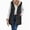 Black, variant on Women's Fleece Long Gilets Body Warmer Padded Reversible Sleeveless Vests Zip Up Outwear Jacket