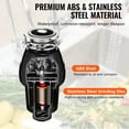 thumbnail image 6 of VEVOR Garbage Disposal, 1/2 HP 3450RPM Continuous Feed Food Waste Disposer, 3-Bolt Mount Food Waste Grinding System with Sound Reduction, Power Cord & Splash Guard for Kitchen Sinks, 6 of 9
