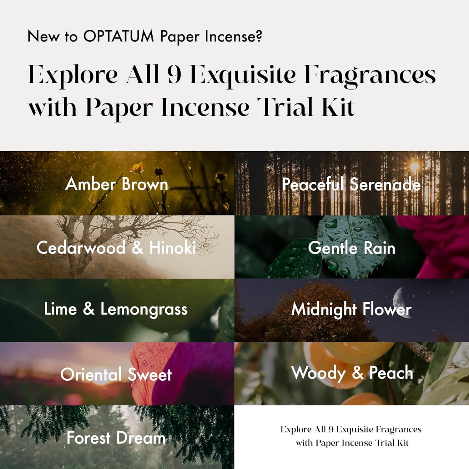 Paper Incense Trial Kit - Discover Your Best Scent from Our 9 Unique Fragrances, Total 36pcs Incense Paper Set, Quick Usage & Long-Lasting Fragrance, Eliminating Bathroom, Kitchen Odors