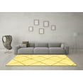 thumbnail image 3 of Ahgly Company Machine Washable Indoor Square Solid Yellow Modern Area Rugs, 6' Square, 3 of 4
