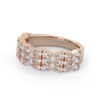thumbnail image 3 of AFFY Three Row Wedding Band Ring for Women Pear and Round Cut Lab Created Moissanite Anniversary Promise Rings Jewelry Gift for Her In 10K Solid Rose Gold Size-9.5, 3 of 6