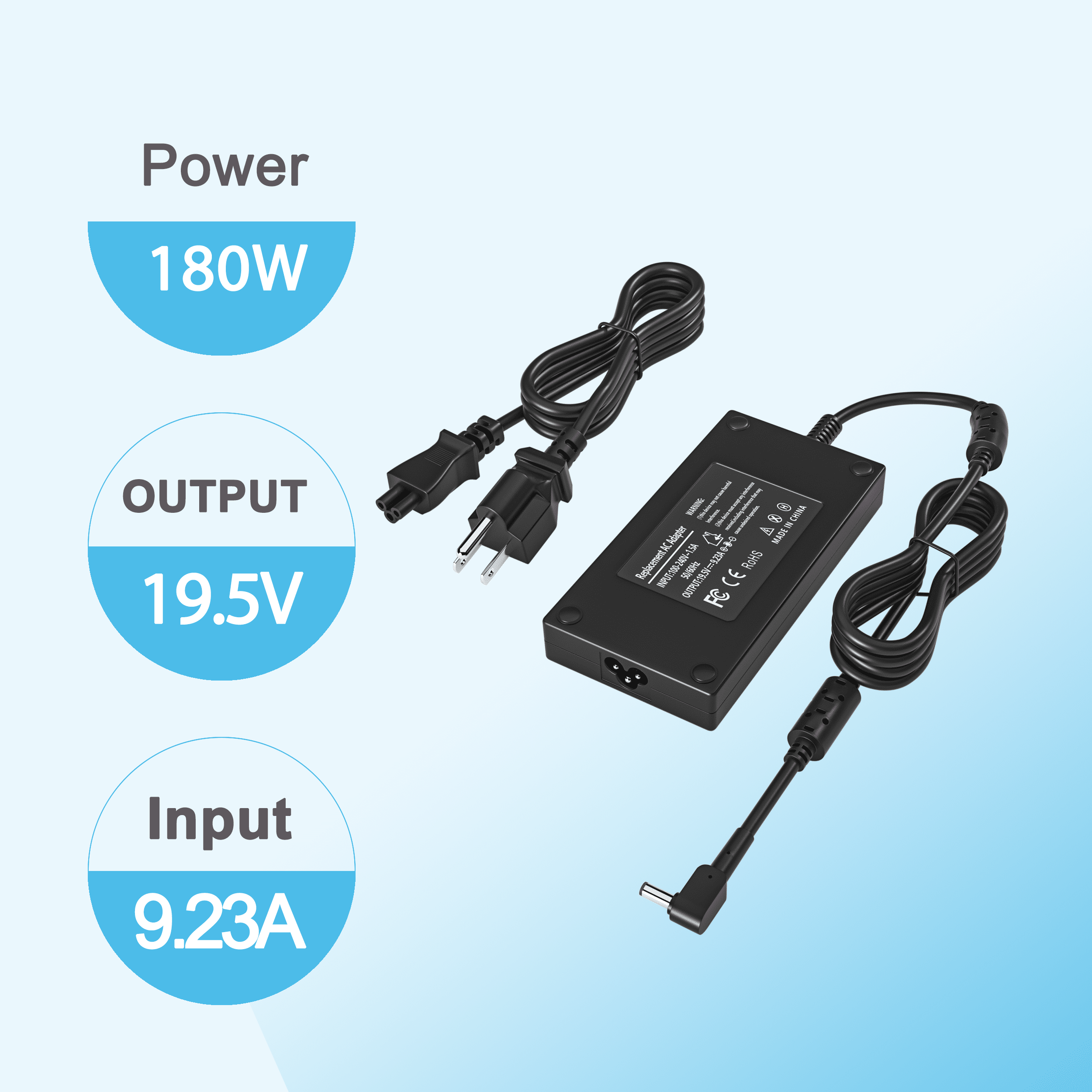 180W Laptop Charger for Acer Nitro 5 7 V15 V16 Gaming Laptop,Compatible with AN515-57 AN515-55 AN515-54 AN515-53 51 45 Predator Helios 300 G3-571 PH315-52 Triton 300 Series Power Supply Adapter