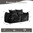 thumbnail image 3 of Leumius Giant Bean Bag Sofa Couch for Adults, Upholstered Loveseat Floor Sofa with Pillows and Armrests, Oversized Floor Sofa for Living Room Bedroom,Black, 3 of 9