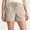 Khaki1, variant on Kojanyu Women's Drawstring Waist Shorts Elastic Waist Casual Lounge Shorts Loose Summer Beach Shorts with Pockets S-XXXL