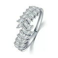 thumbnail image 6 of K-KED Gorgeous Leaves Ring 925 Silver Filled Ring Cubic Zircon Wedding Gift Size 6-10-6-Silver, 6 of 6