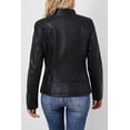 thumbnail image 2 of Giolshon Faux Leather Jackets for Women Moto Water Resistant Coat, 2 of 4
