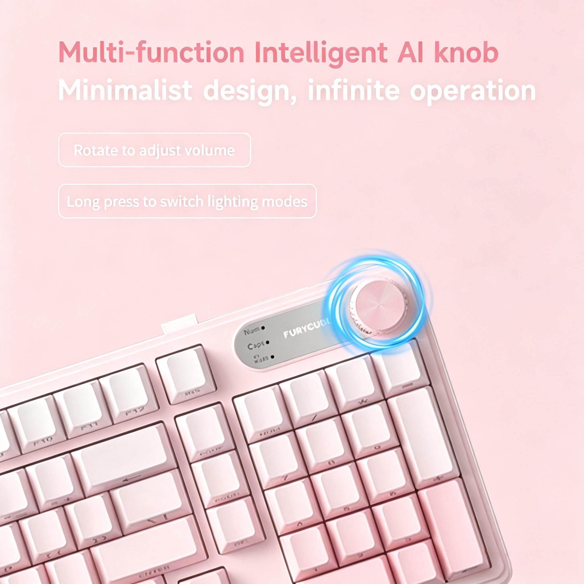 Rechale IP98 Mechanical Feel Keyboard, 98-Key Wired Gaming Keyboard, IPX8 Waterproof Side Printed PBT RGB Keycaps, 19-Key Anti-Ghosting (Pink)