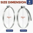 thumbnail image 2 of Uxcell 6Pcs Stainless Steel Hose Clamps, Adjustable 9.2" to 10"  (232-254mm) Heavy Duty Worm Gear Drive Hose Clamps Assortment Kit, Metal Clamping for Radiator, Dryer, Fuel Injection, 2 of 7