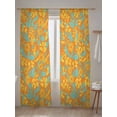 thumbnail image 5 of Vintage Plant Sheer Curtains 2 Panels Set Abstract Orange Blue Floral Leaf Farm Lihgt Filtering Rod Pocket Voile Drape, Semi Sheer Window Curtains for Bedroom Living Room, 52"x96", 5 of 5