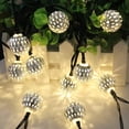 thumbnail image 3 of Cadena de luces, resistente al agua, 20 luces LED de metal Goble Lantern, luces solares con 8 modos de iluminación ambiental para bodas en el jardín JAMW Sencillez, 3 of 5