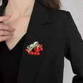 thumbnail image 4 of Rhinestone Cute Cherry Fruit Brooch Pin for Women Gold Plated Red Enamel Cherry Brooches Lapel Pins Dainty Dress Accessories Jewelry Gift, 4 of 13
