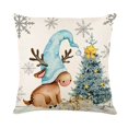 thumbnail image 1 of 1 pieza de funda de almohada decorativa de Feliz Navidad, ciervo, árbol de Navidad, Papá Noel, muñeco de nieve, cojín estampado, conjunto de decoración del hogar, 1 of 5