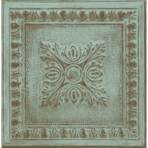 Brewster Hazley Turquoise Ornament Tin Tile Unpasted Non Woven Wallpaper, 20.5-in by 33-ft, 56.4 sq. ft.