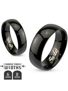 Spikes The Wedding Product Image Uni Stainless Steel 316 Black Ion Plated Wedding Band Ring 6 Or 8mm Width 06 Mm