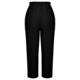 thumbnail image 4 of Pntutb Womens Summer Casual Loose Cotton And Linen Pocket Solid Capris Pants Black S, 4 of 6