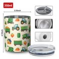 thumbnail image 4 of 12oz Coffee Tumblers Cartoon Tractors Pumpkins Beige Pattern Stainless Steel Vacuum Insulated Travel Tumbler Coffee Cups Mug with Lid and Straw with Cleaning Brush for Cold & Hot Drinks, 4 of 5